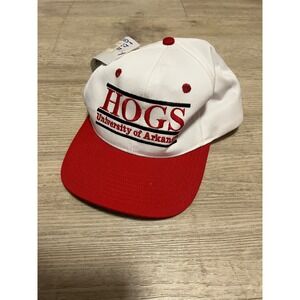 Arkansas Razorbacks Hogs Snapback Hat White Red NWT Collegiate Vintage NOS 90s
